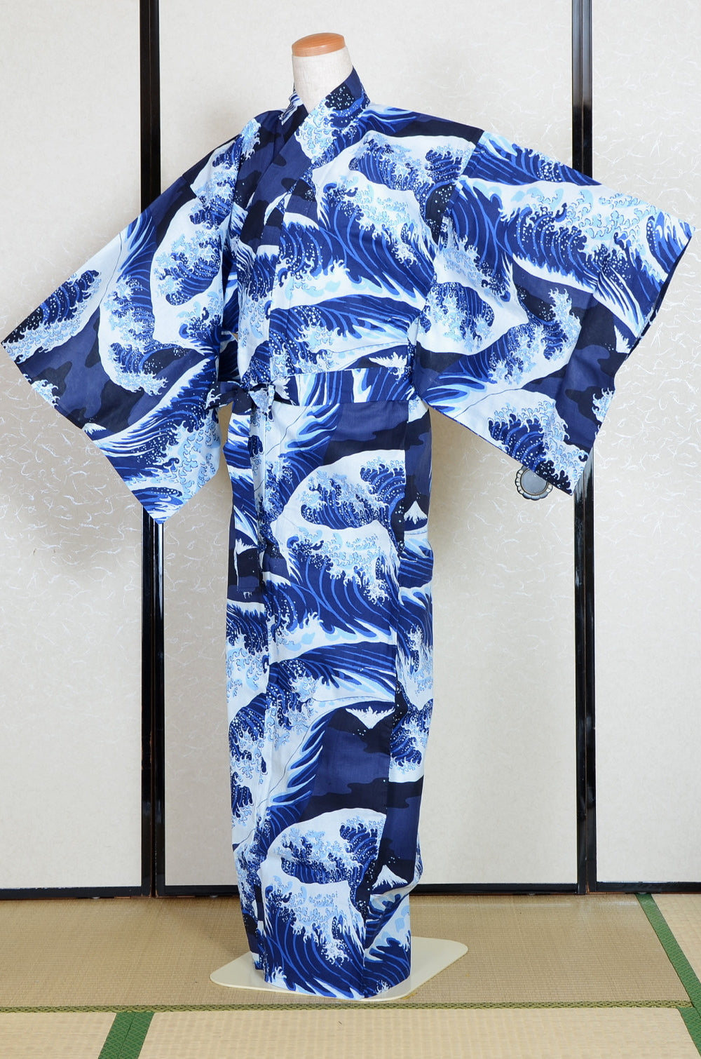 Men Yukata for indoor use /mount Fuji&wave:YB536