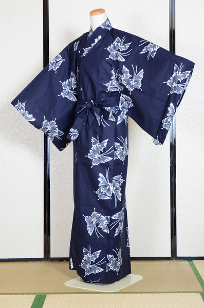 Yukata for indoor use /butterfiy:YB331-indigo