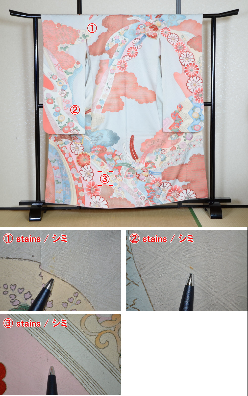 Long-sleeved kimono 6 items set / Furisode / FK#1-558