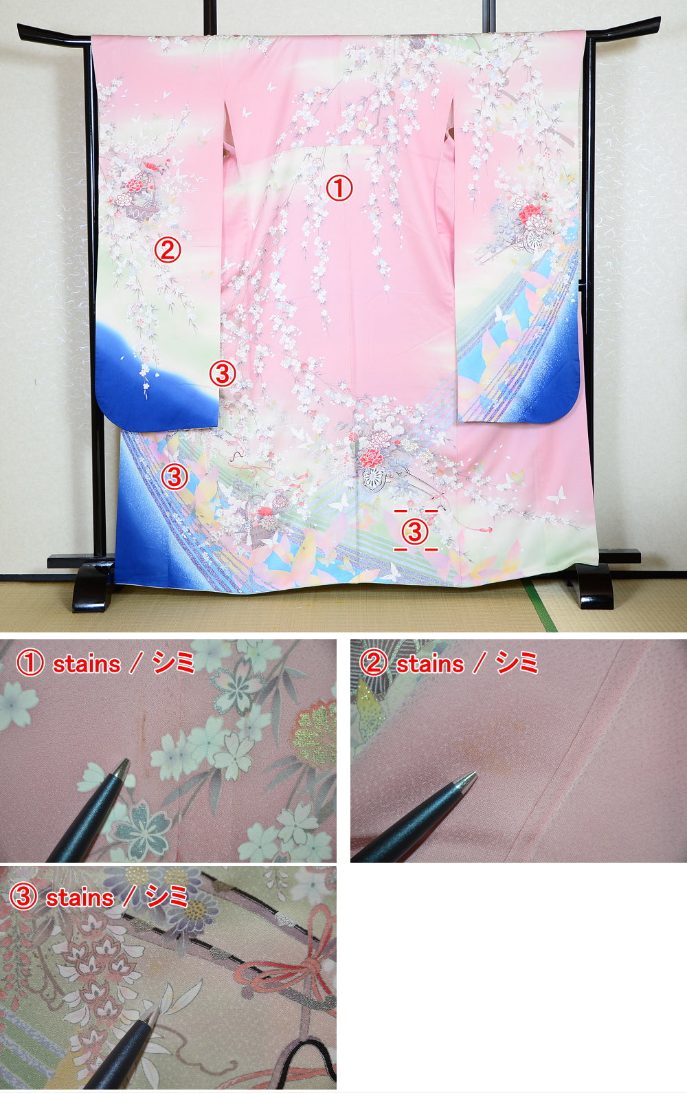 Long-sleeved kimono 6 items set / Furisode / FK#1132