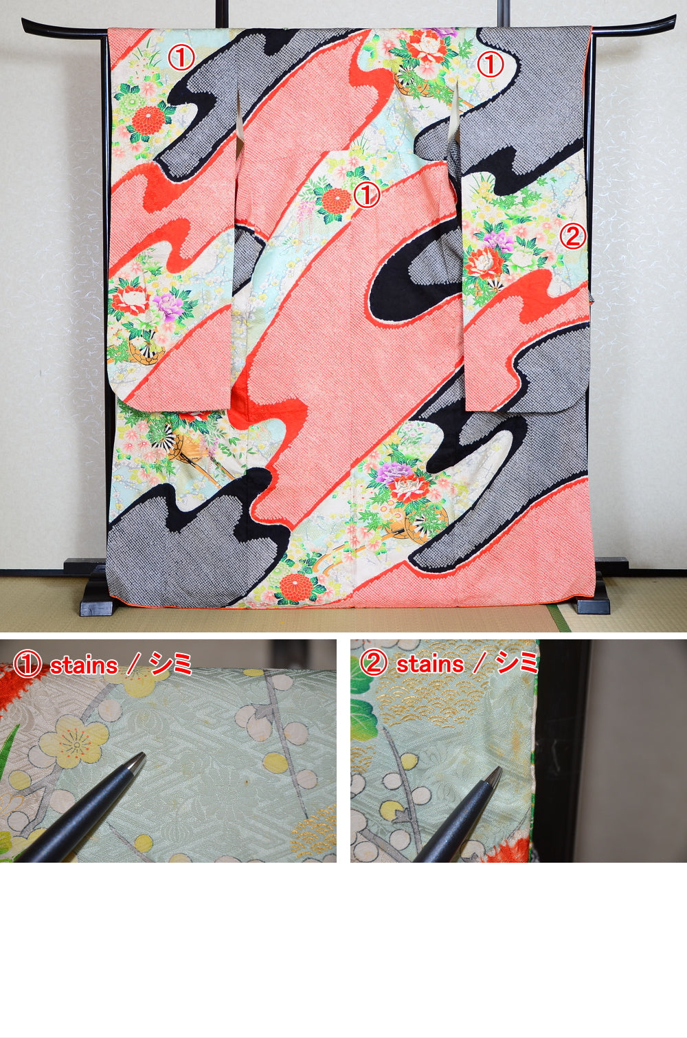 Long-sleeved kimono 6 items set / Furisode / FK#817