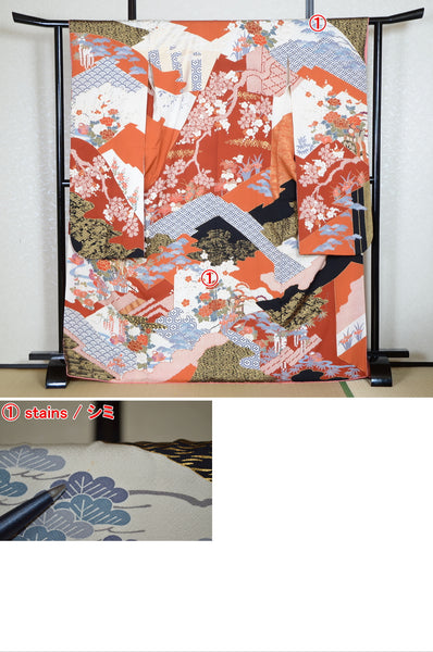 Long-sleeved kimono 6 items set / Furisode / FK#1-697