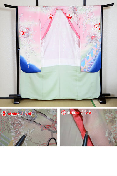 Long-sleeved kimono 6 items set / Furisode / FK#1132