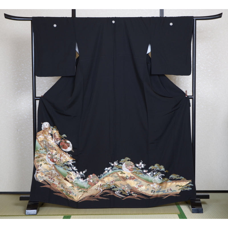 Women / Black formal pattern kimono – Kimono yukata market sakura