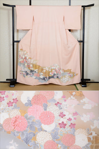 Japanese kimono. kimono for women. kimono female. houmongi kimono. tsukesage kimono.