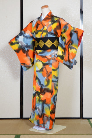 Japanese kimono. kimono for women. kimono female. komon kimono. muji kimono.tsumugi kimono. Japanese women obi belt. hanhaba obi.