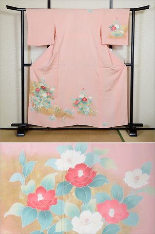 Japanese kimono. kimono for women. kimono female. houmongi kimono. tsukesage kimono.irotomesode.