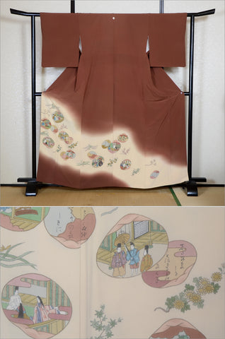 Japanese kimono. kimono for women. kimono female. houmongi kimono. tsukesage kimono.irotomesode.