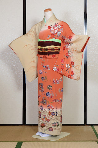 Japanese kimono. kimono for women. kimono female. houmongi kimono. tsukesage kimono.irotomesode.summer kimono.