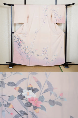 Japanese kimono. kimono for women. kimono female. houmongi kimono. tsukesage kimono.irotomesode.