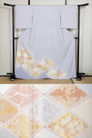 Japanese kimono. kimono for women. kimono female. houmongi kimono. tsukesage kimono.irotomesode.