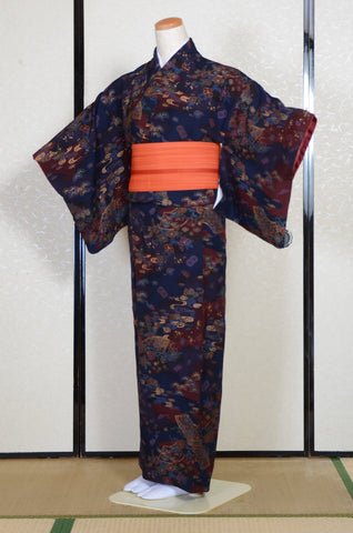 Japanese kimono. kimono for women. kimono female. komon kimono. muji kimono.tsumugi kimono. Japanese women obi belt. hanhaba obi.