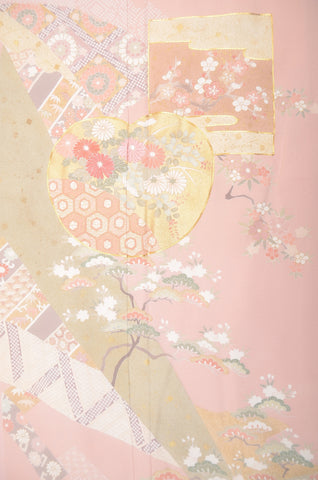 Japanese kimono. kimono for women. kimono female. houmongi kimono. tsukesage kimono.irotomesode.