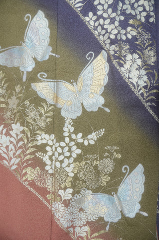 Furisode kimono. Long sleeved kimono. Japanese kimono. Japanese women obi belt. Tradiitonal obi. pre-tied obi. Obi age. Obi jime. kimono accessories.