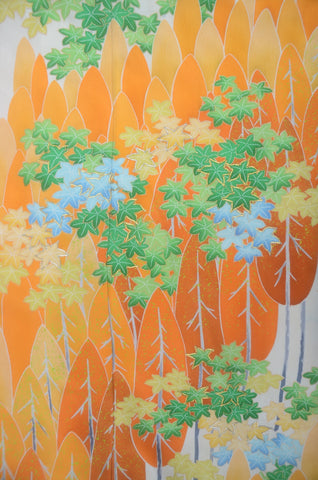 Furisode kimono. Long sleeved kimono. Japanese kimono. Japanese women obi belt. Tradiitonal obi. pre-tied obi. Obi age. Obi jime. kimono accessories.