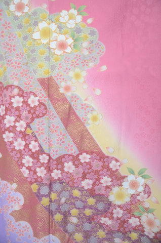 Furisode kimono. Long sleeved kimono. Japanese kimono. Japanese women obi belt. Tradiitonal obi. pre-tied obi. Obi age. Obi jime. kimono accessories.