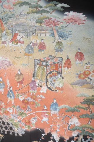 Japanese kimono. kimono for women. kimono female. black formal kimono. 