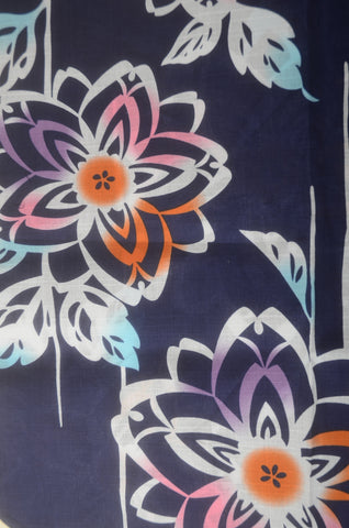 Yukata for indoor use /  Yaezakura :EM002-Indigo