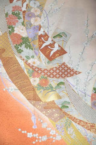 Japanese kimono. kimono for women. kimono female. houmongi kimono. tsukesage kimono.