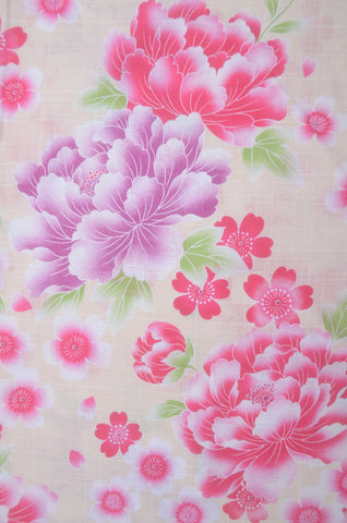 Girls yukata and  obi belt set / GY #56 (5-6)