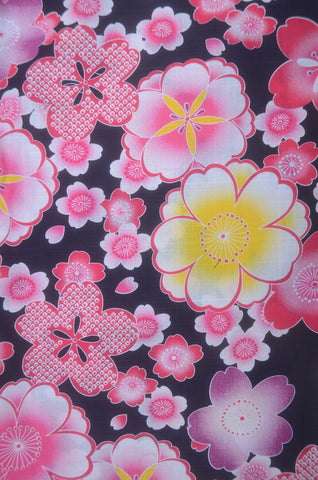 Girls yukata and  obi belt set / GY #58 (5-6)