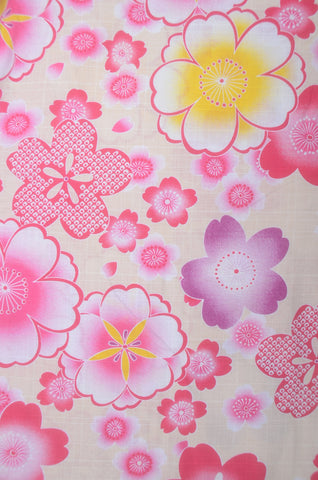 Girls yukata and  obi belt set / GY #59 (5-6)