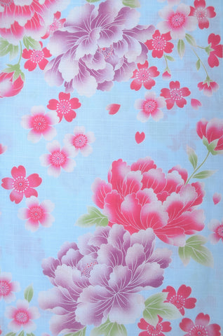 Girls yukata and  obi belt set / GY #60 (5-6)