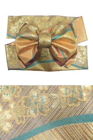 Obi belt. Japanese women obi belt. Tradiitonal obi. kimono belt. pre-tied obi.
