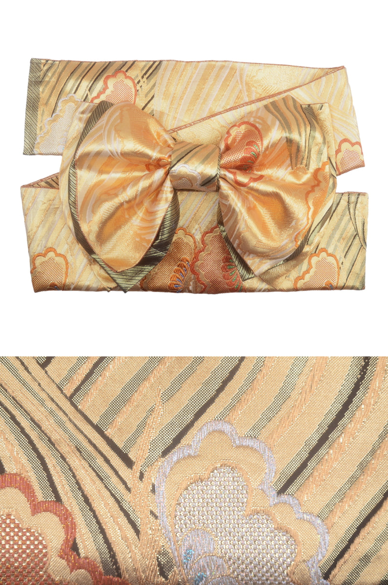 Traditional obi with Pre-tied bow – Kimono yukata market sakura