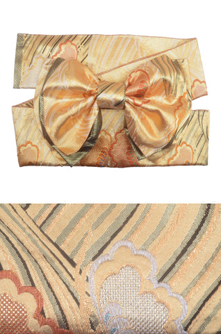 Obi belt. Japanese women obi belt. Tradiitonal obi. kimono belt. pre-tied obi.