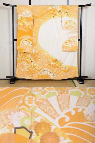 Furisode kimono. Long sleeved kimono. Japanese kimono. maiko kimono. geisha kimono.
