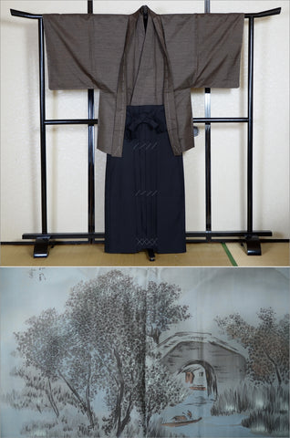 men kimono. Japanese kimono for men. montsuki hakama. kimono hakama set. kimono and hakama.