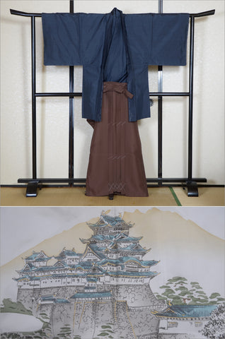 men kimono. Japanese kimono for men. montsuki hakama. kimono jacket hakama set. kimono and jacket and hakama.