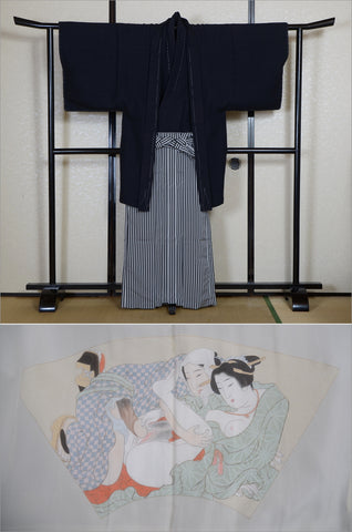 Men kimono. Japanese kimono for men. montsuki hakama. kimono jacket hakama set. kimono and jacket and hakama.