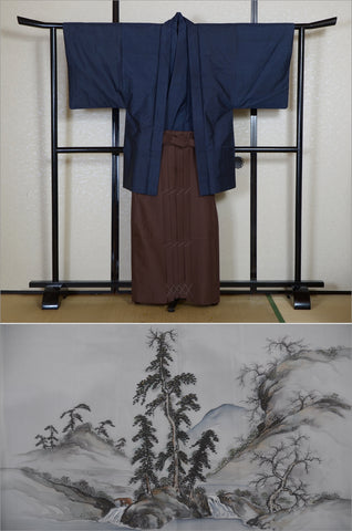 Men kimono. Japanese kimono for men. montsuki hakama. kimono jacket hakama set. kimono and jacket and hakama.