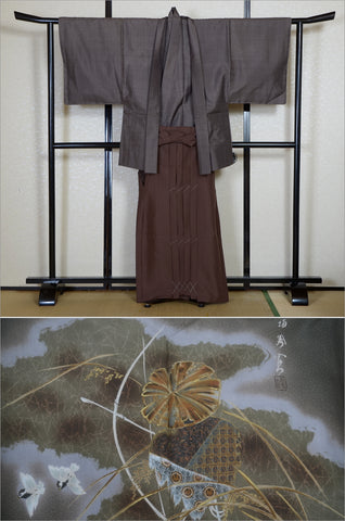 Men kimono. Japanese kimono for men. montsuki hakama. kimono jacket hakama set. kimono and jacket and hakama.