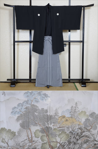 men kimono. Japanese kimono for men. montsuki hakama. kimono hakama set. kimono and hakama.