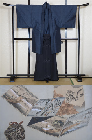 men kimono. Japanese kimono for men. montsuki hakama. kimono jacket hakama set. kimono and jacket and hakama.