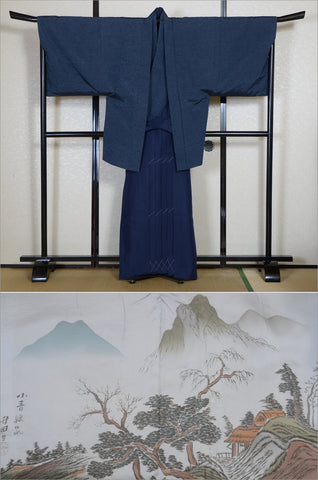 Men kimono. Japanese kimono for men. montsuki hakama. kimono jacket hakama set. kimono and jacket and hakama.