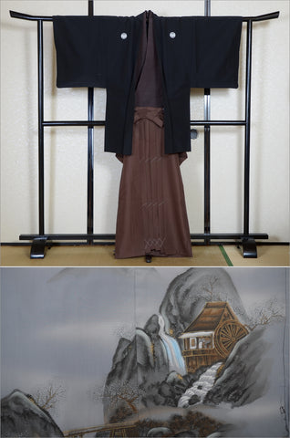 men kimono. Japanese kimono for men. montsuki hakama. kimono hakama set. kimono and hakama.