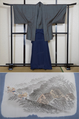 Men kimono. Japanese kimono for men. montsuki hakama. kimono jacket hakama set. kimono and jacket and hakama.