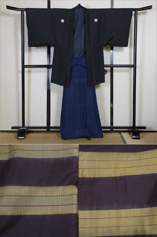 Men kimono. Japanese kimono for men. montsuki hakama. kimono jacket hakama set. kimono and jacket and hakama.