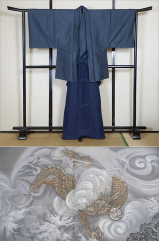 men kimono. Japanese kimono for men. montsuki hakama. kimono jacket hakama set. kimono and jacket and hakama.
