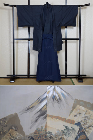 Men kimono. Japanese kimono for men. montsuki hakama. kimono jacket hakama set. kimono and jacket and hakama.