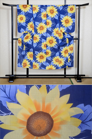 Girls yukata and  obi belt set / GY #86 (9-10)