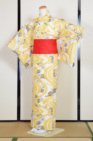 Japanese yukata kimono/ Plus size / P #444 /4L