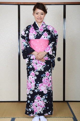 Japanese yukata kimono / D #064