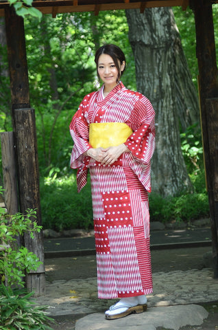 Japanese yukata kimono / D #084