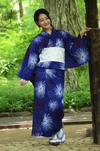 Japanese yukata kimono / D #086