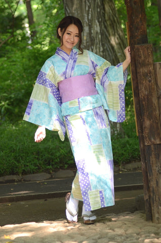 Japanese yukata kimono / D #087